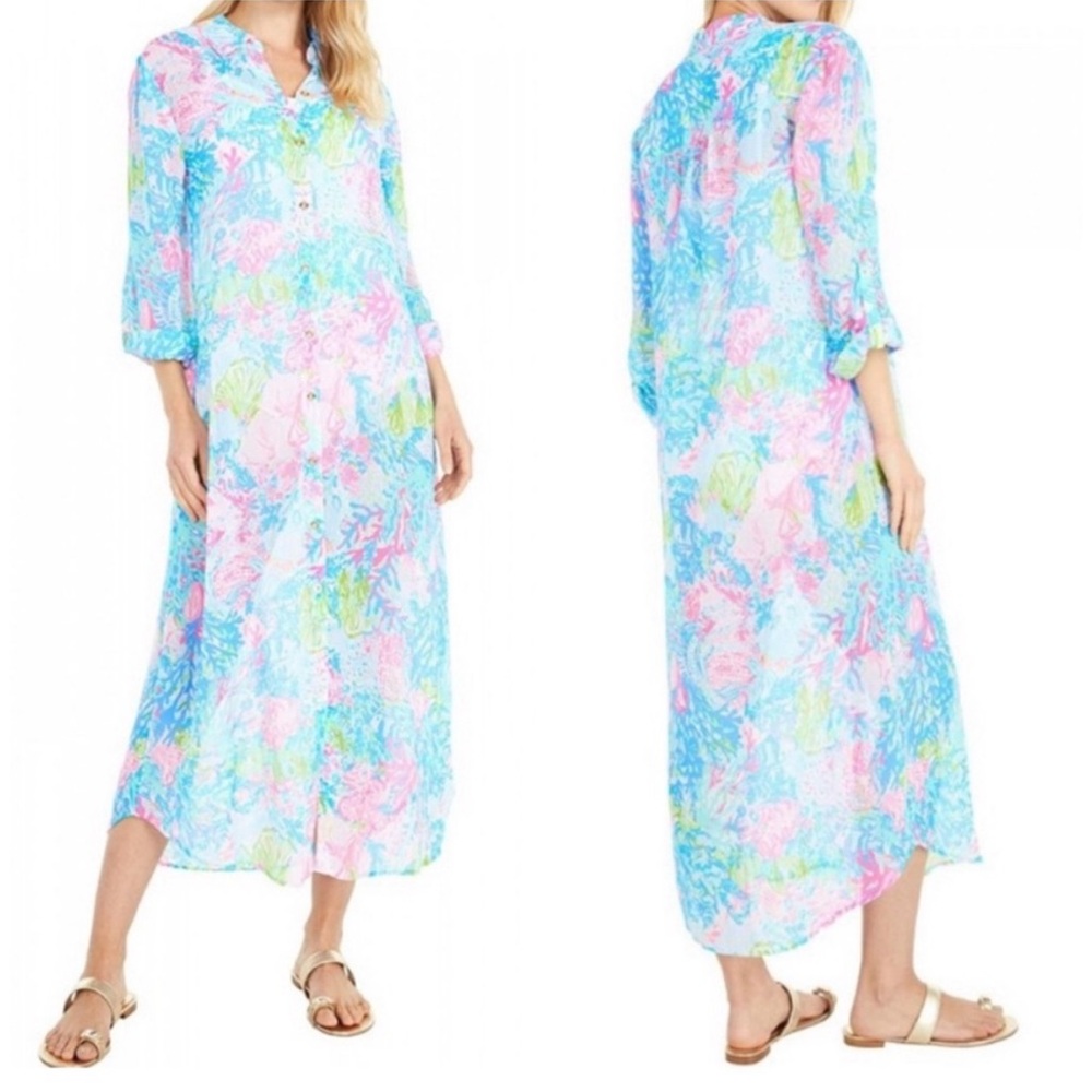 Lilly Pulitzer Maxi Dress Beach Lake Summer Coverup Resortwear Size XS